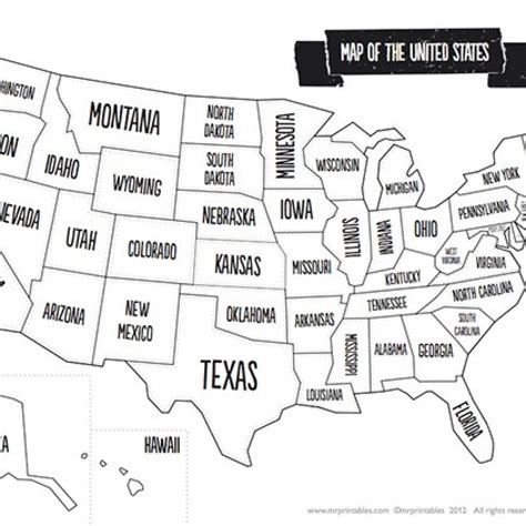 Black and white map of USA